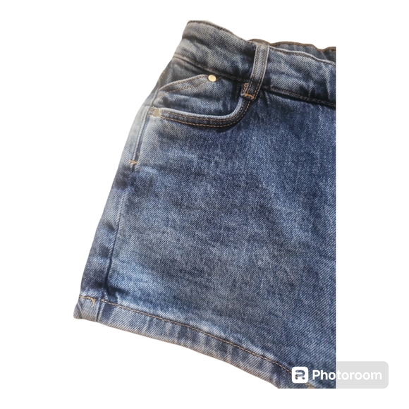 GUESS Girl's Blue Button-Up Denim Skort Shorts - Size 8 - Picture 4 of 6